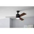 Castlegate 44 in. Indoor Integrated LED Matte Black Ceiling Fan w/light Kit