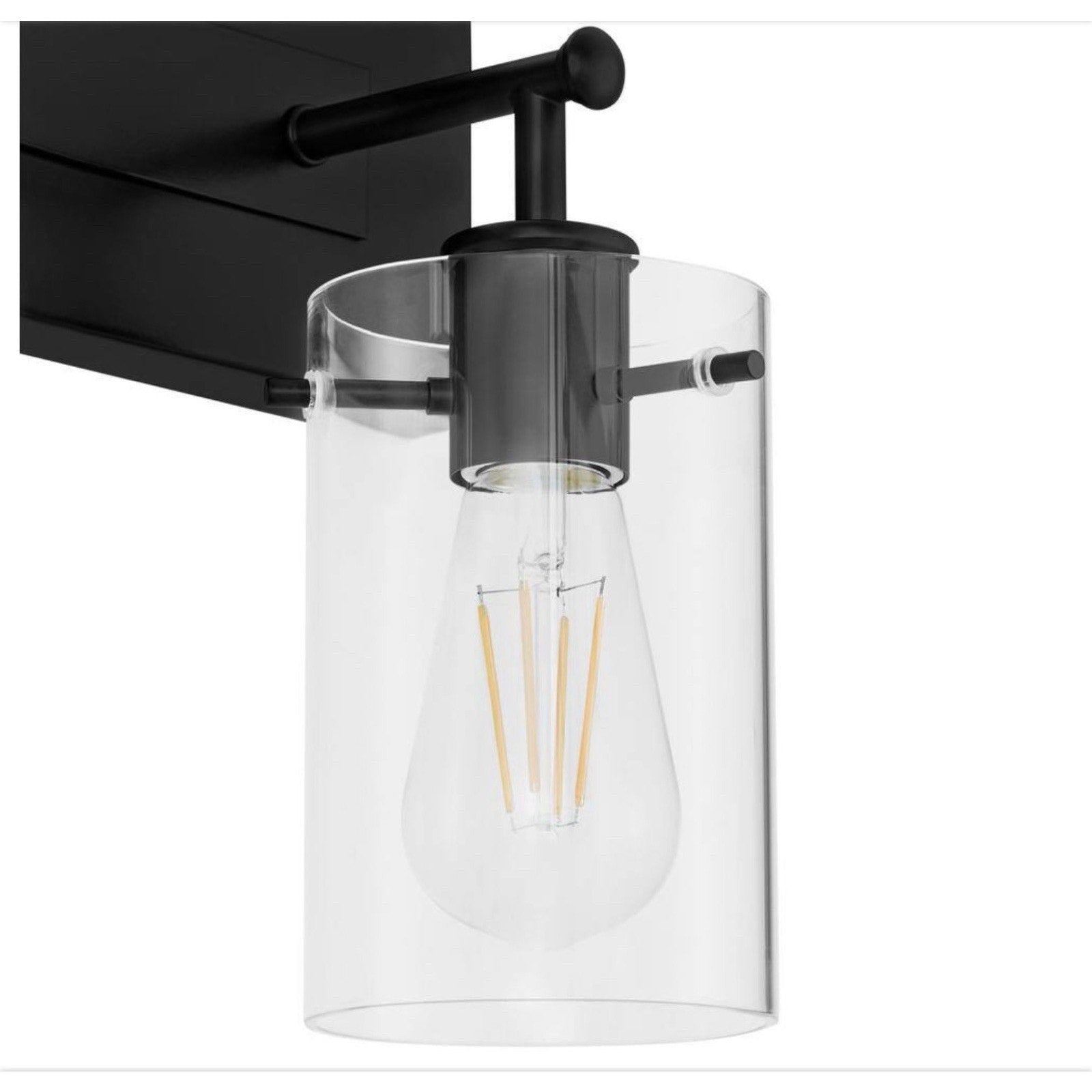 Hampton Bay DSHD19574V1 Regan 12.75 in 2-Light Matte Black Bathroom Vanity Light