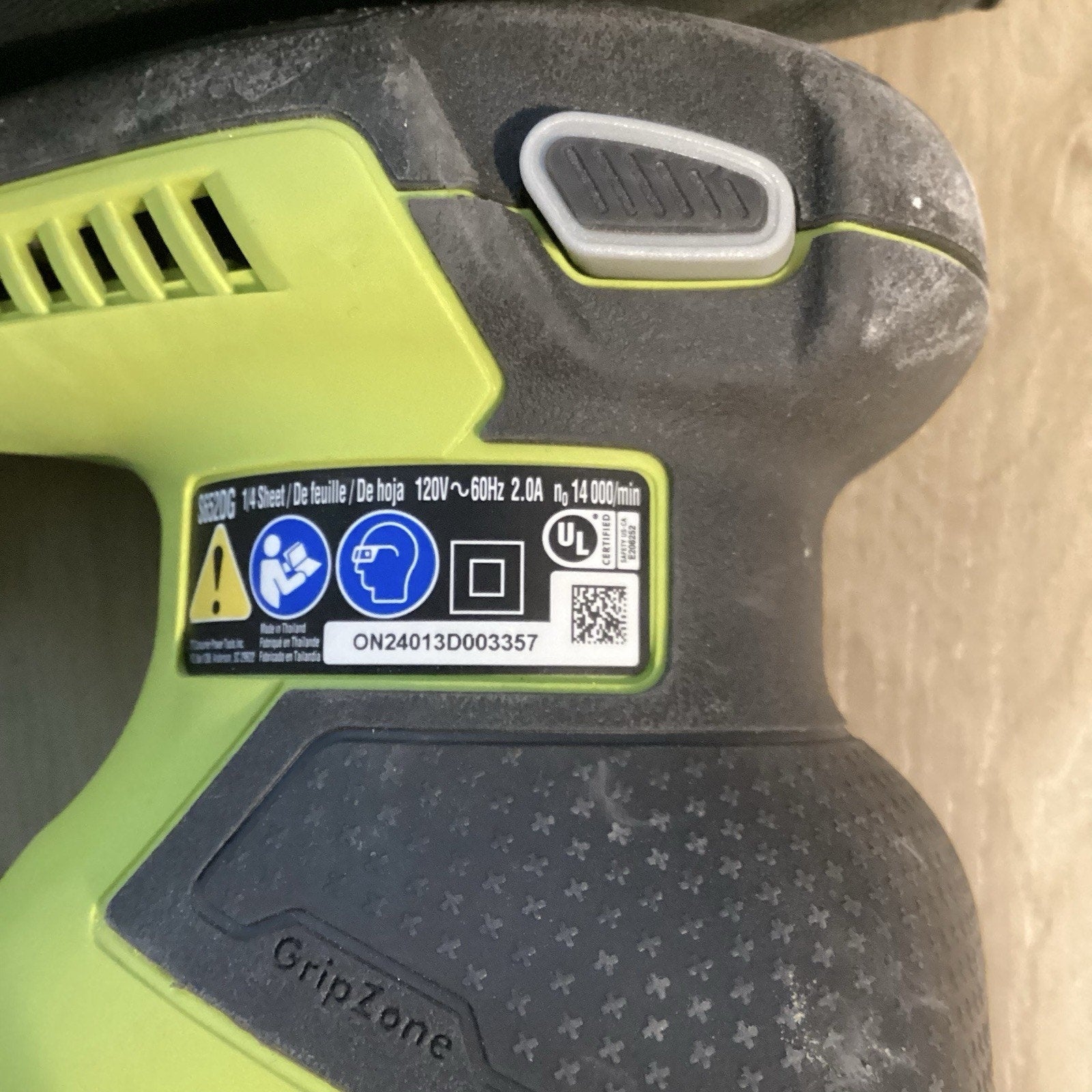 RYOBI 2 Amp Corded 1/4 Sheet Sander -S652DG ( Tool Only)