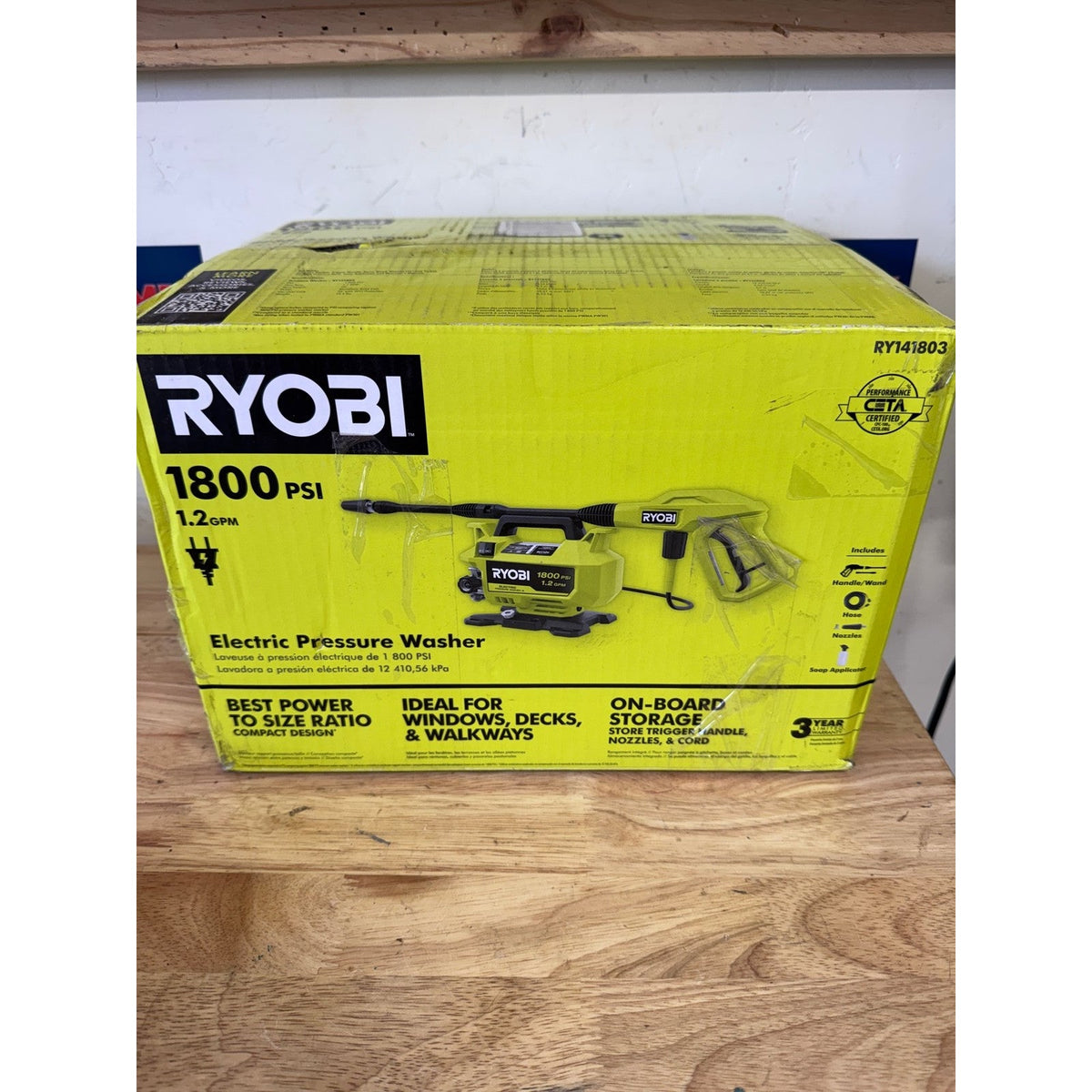Ryobi RY141803 CORDED 1800 PSI Electric Pressure Washer Tested Complete