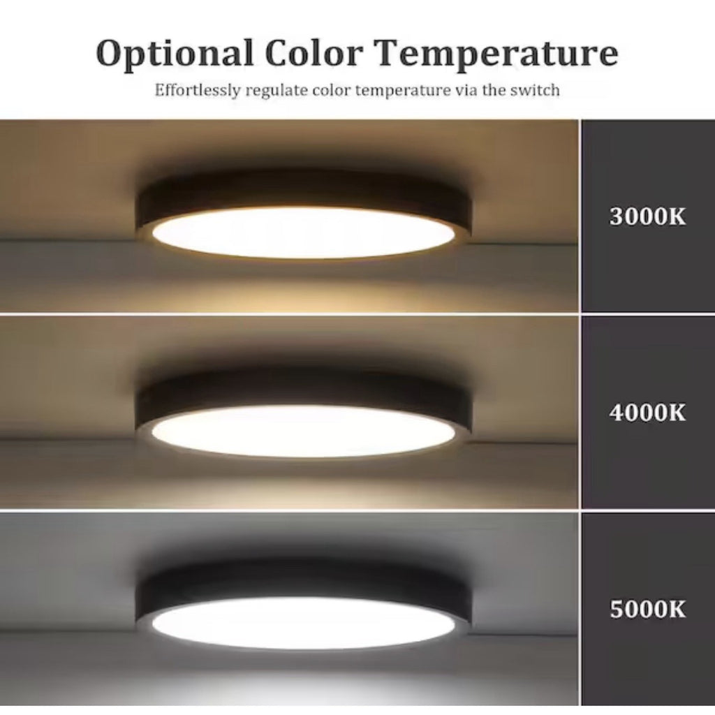 Lot of 6: 9in Ultra Slim LED Flush Mount Ceiling Lights Black OB