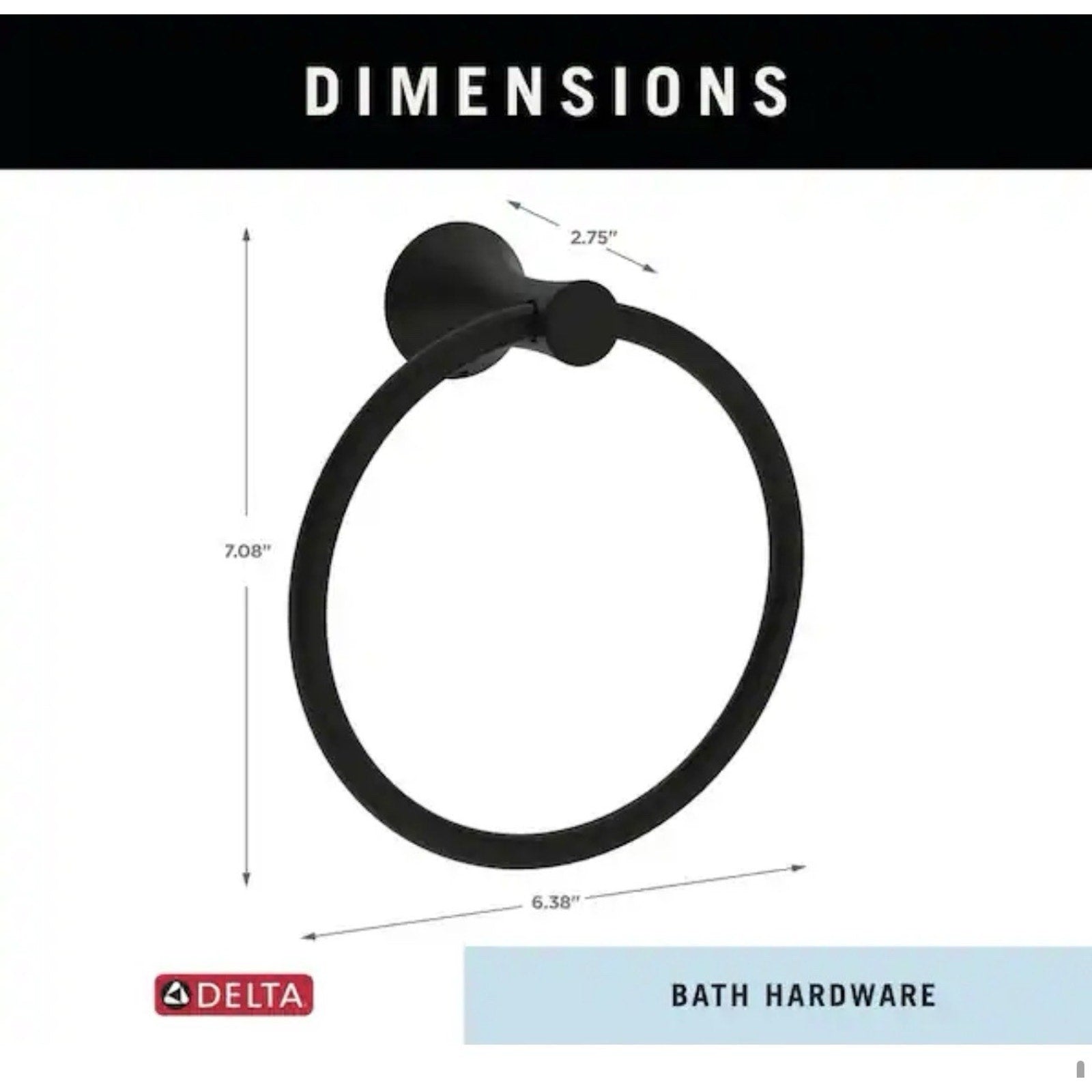 Delta Greydon Towel Ring in Matte Black GDN46-MB