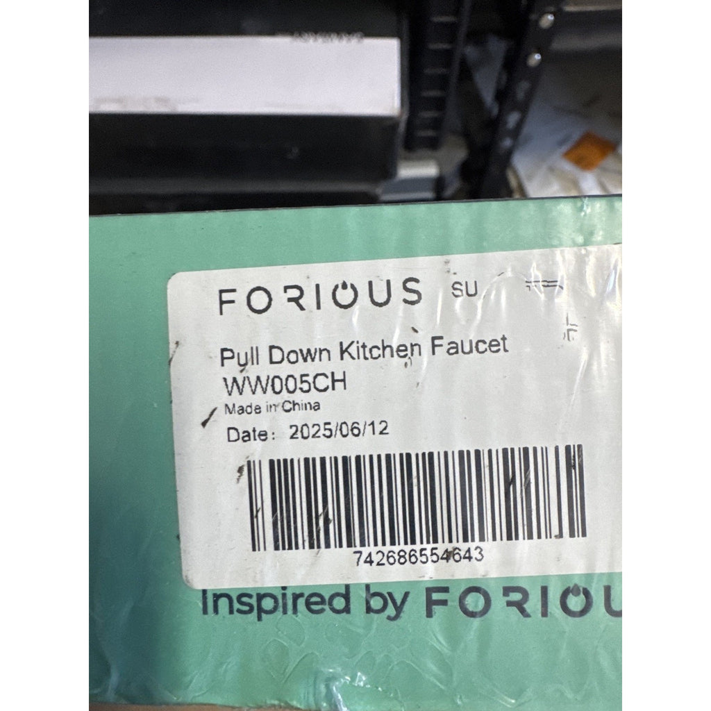FORIOUS Pull Down Kitchen Faucet Chrome Single Handle WW005CH - New Sealed