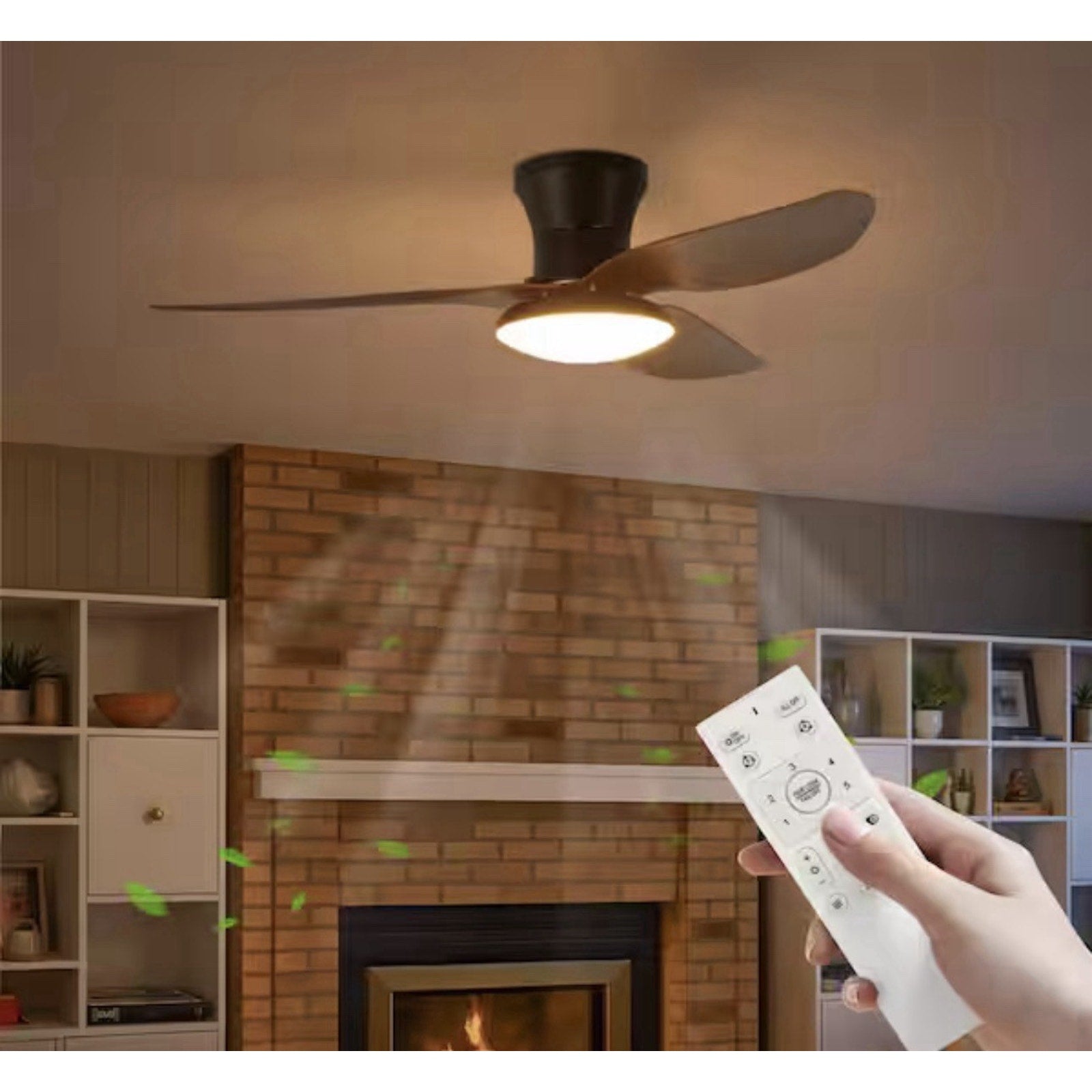 Tozing 40in. Smart Indoor Black Wood Fan