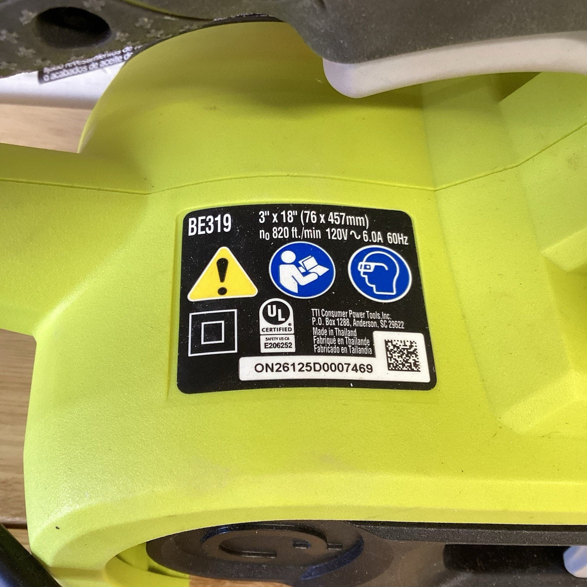 Ryobi BE319 1000W Belt Sander