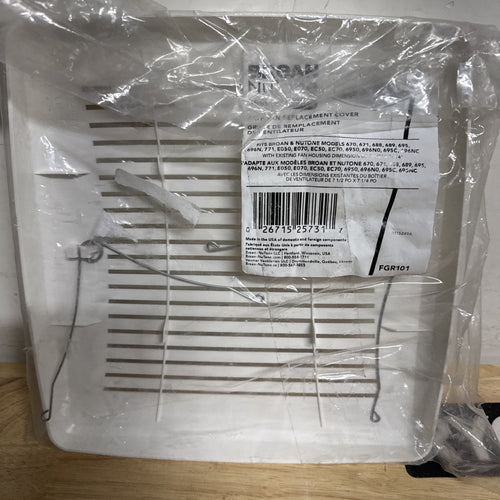 Rejilla de repuesto BROAN NuTone FGR101 para ventilador de baño, blanca