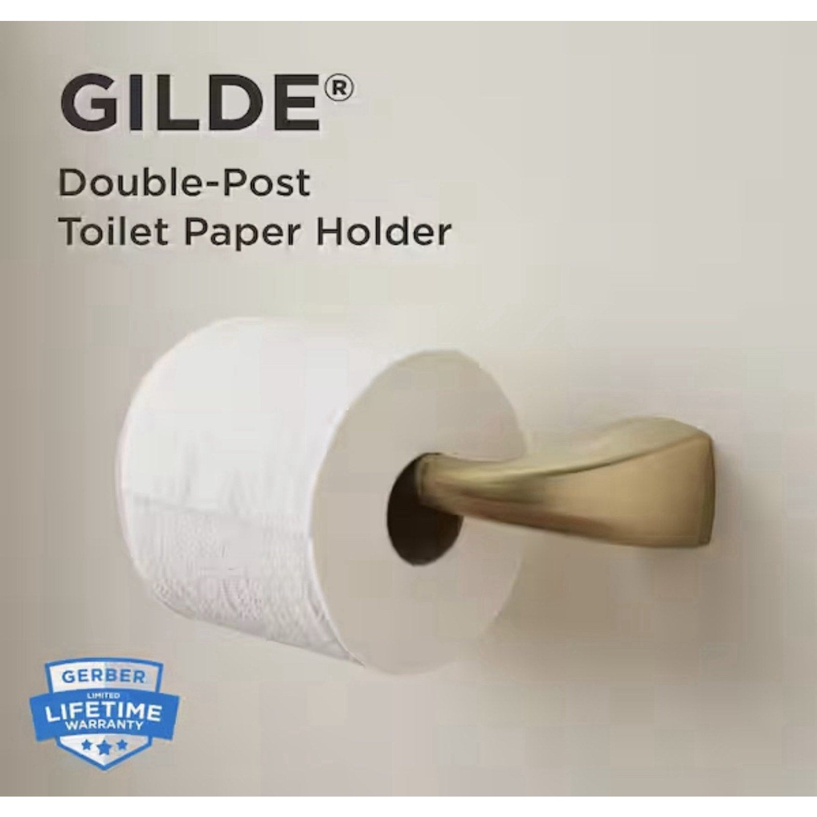 Gerber Gilde Wall-Mount Double Post Toilet Paper Holder in Brushed Bronze