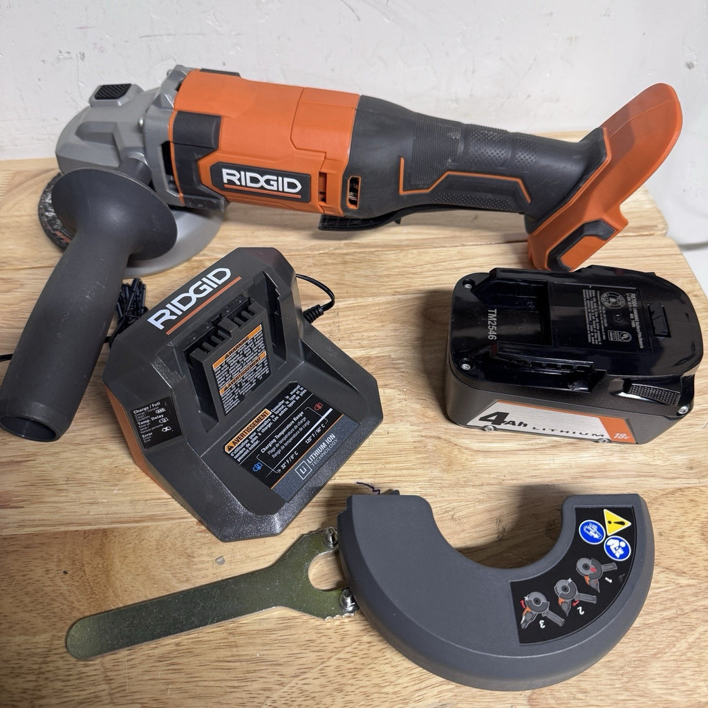 RIDGID 18V Cordless 4-1/2 In. Angle Grinder Kit W/ Battery & Charger