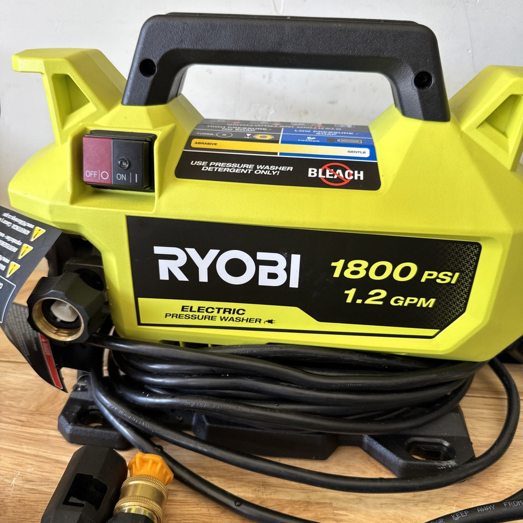 RYOBI 1800 PSI 1.2 GPM Electric Pressure Washer Portable Outdoor Cleaner