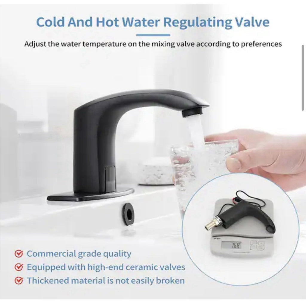 BWE A-918106-B Automatic Sensor Touchless Bathroom Sink Faucet Matte Black (2 available)