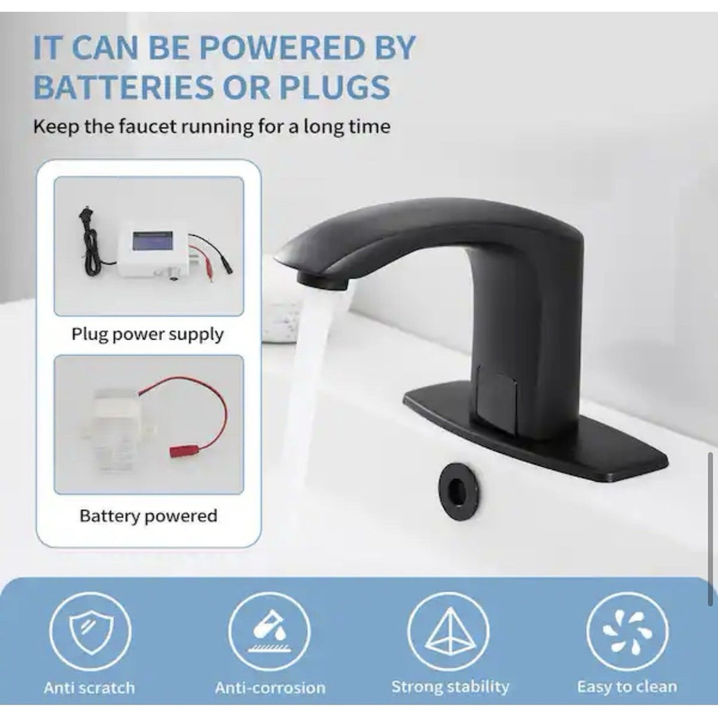 BWE A-918106-B Automatic Sensor Touchless Bathroom Sink Faucet Matte Black (2 available)