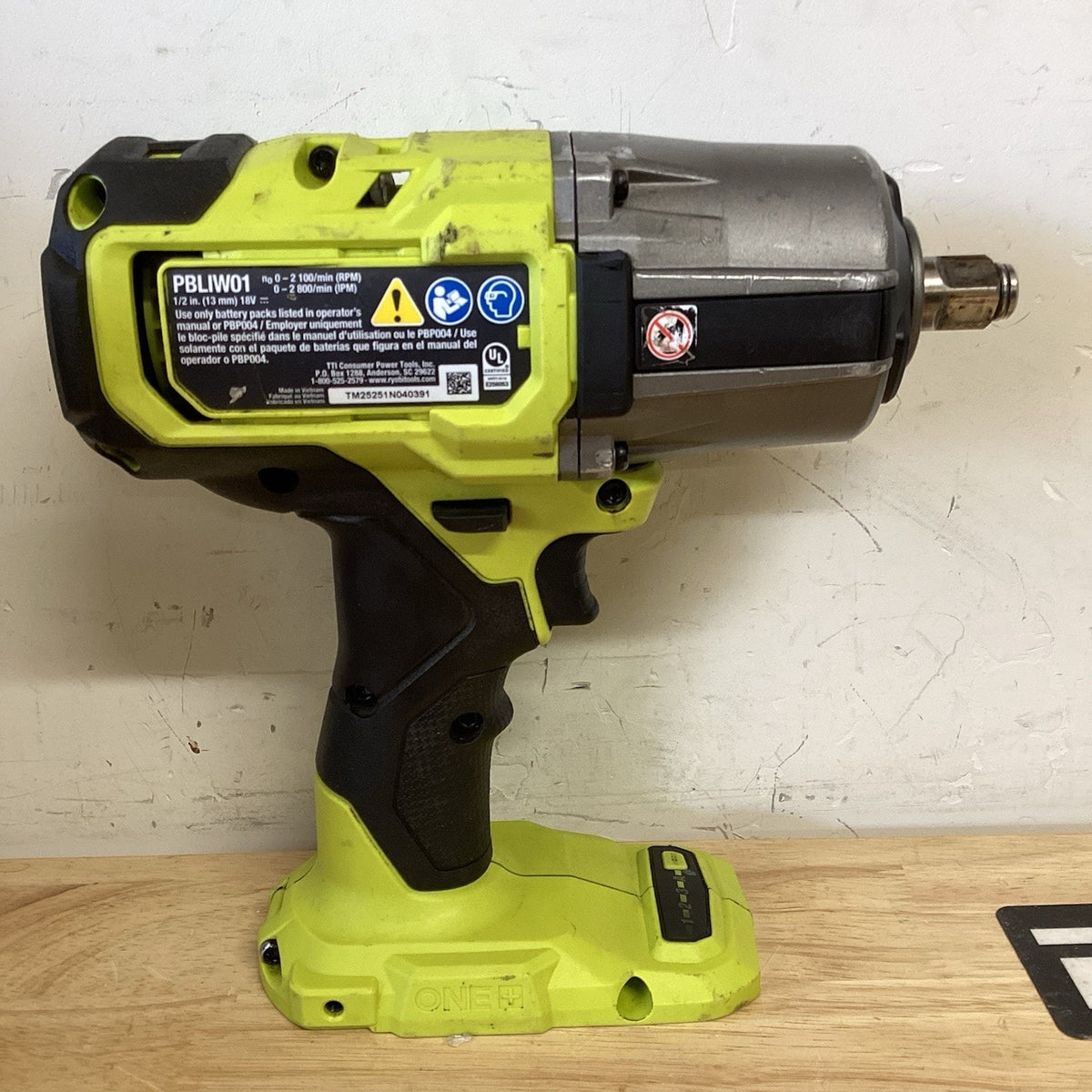 RYOBI PBLIW01B ONE+ HP 18V Brushless 4-Mode 1/2" Impact Wrench Tool Only