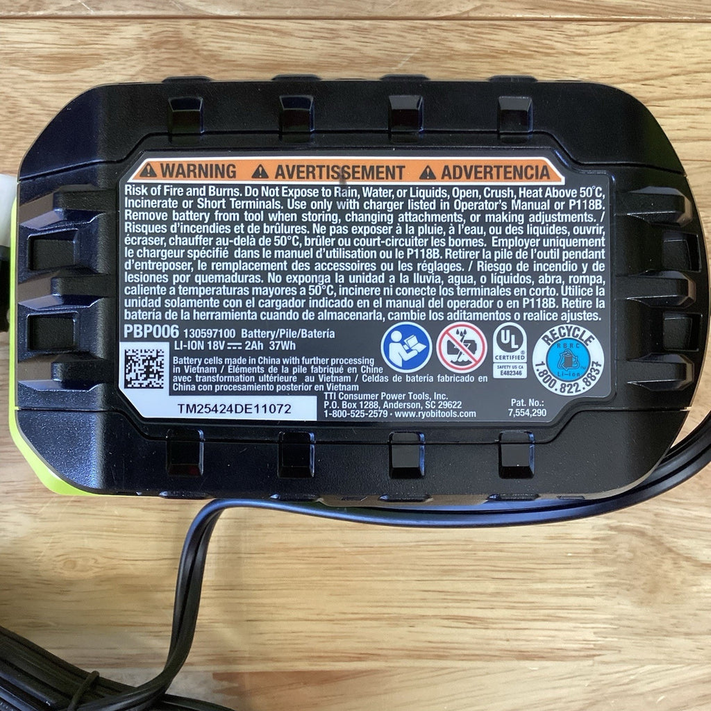 Ryobi PCG002 18V ONE+ Lithium-Ion FAST Battery Charger + 2Ah 18V Battery