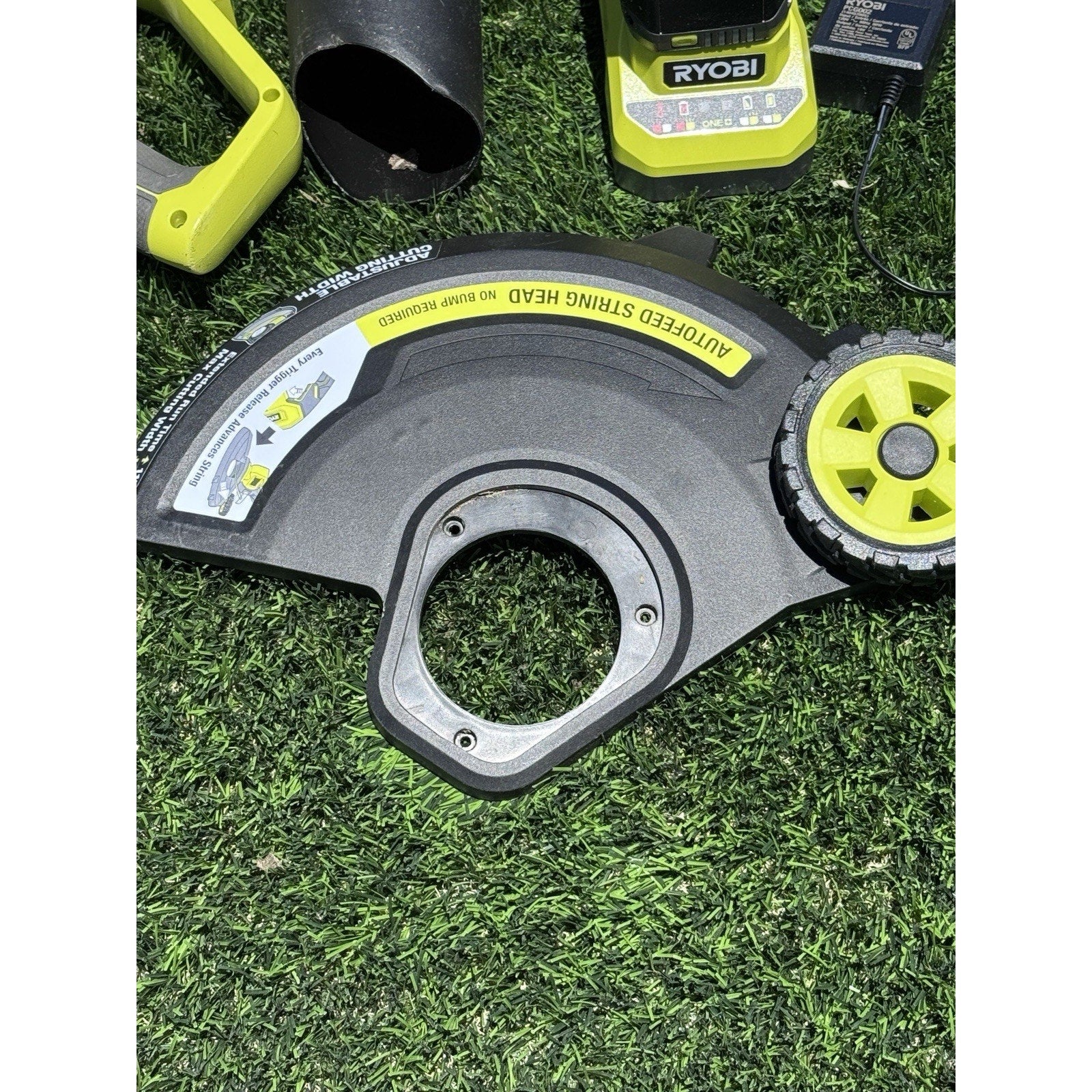 RYOBI ONE+ 18V String Trimmer/Edger, Jet Fan Blower with Battery & Charger