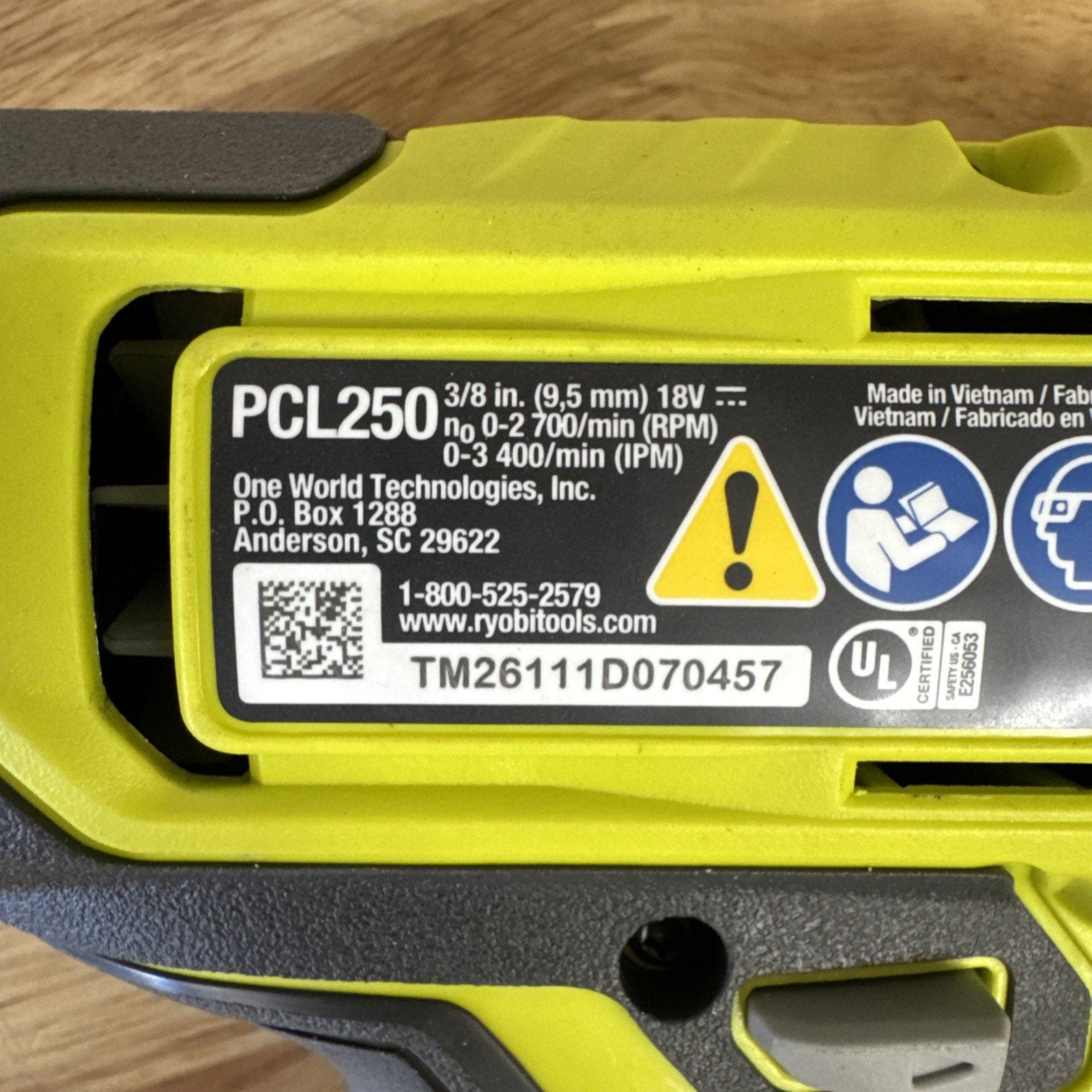 Ryobi PCL250B 18V 3.8 inch Impact Wrench