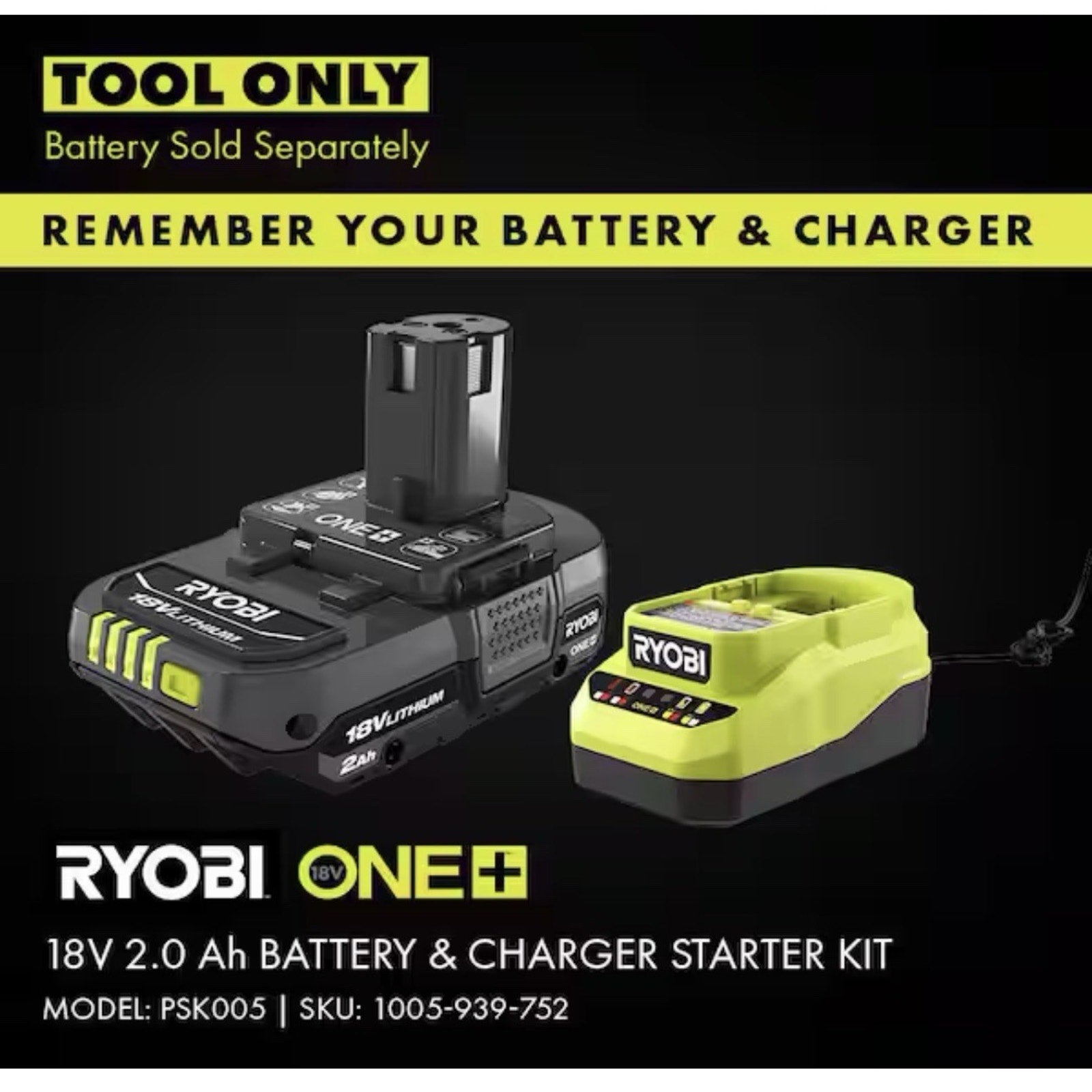 Ryobi P743 18-Volt ONE + Lithium-Ion Portable Power Supply TOOL ONLY