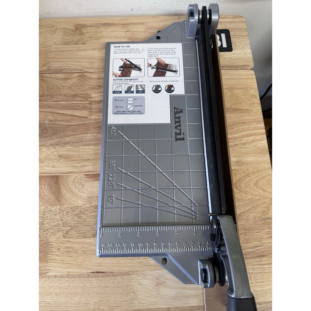 Anvil 12 in Vinyl Flooring Cutter Manual Tile Plank Cutting Tool 5mm Thickness