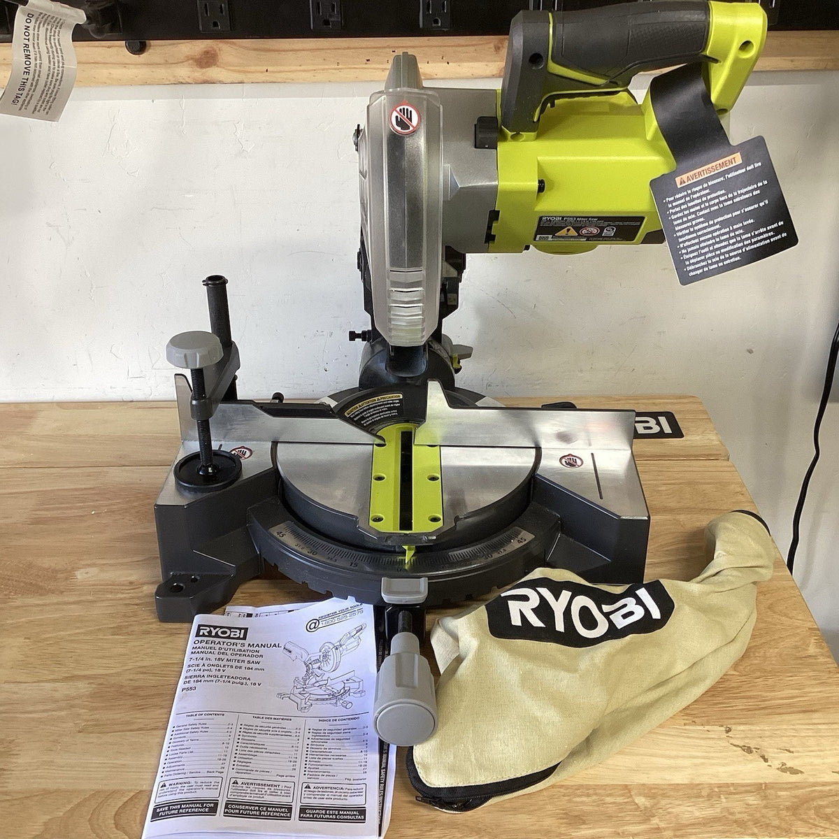 RYOBI ONE+ 18V Cordless 7-1/4 in. Compound Miter Saw 1003896316 P553 (Tool Only)