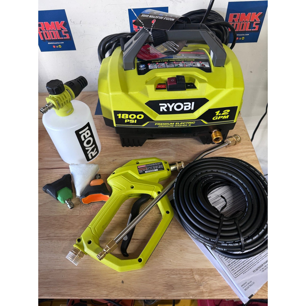 Ryobi RY141802VNM CORDED 1800 PSI Electric Pressure Washer Tested Complete