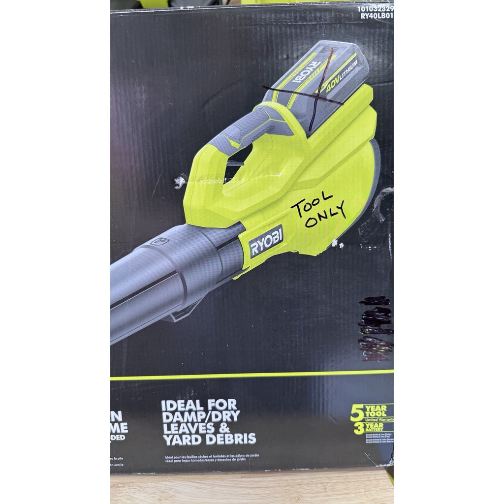 Ryobi RY40LB01 40V 550CFM Cordless Battery Powered Blower (Tool Only)
