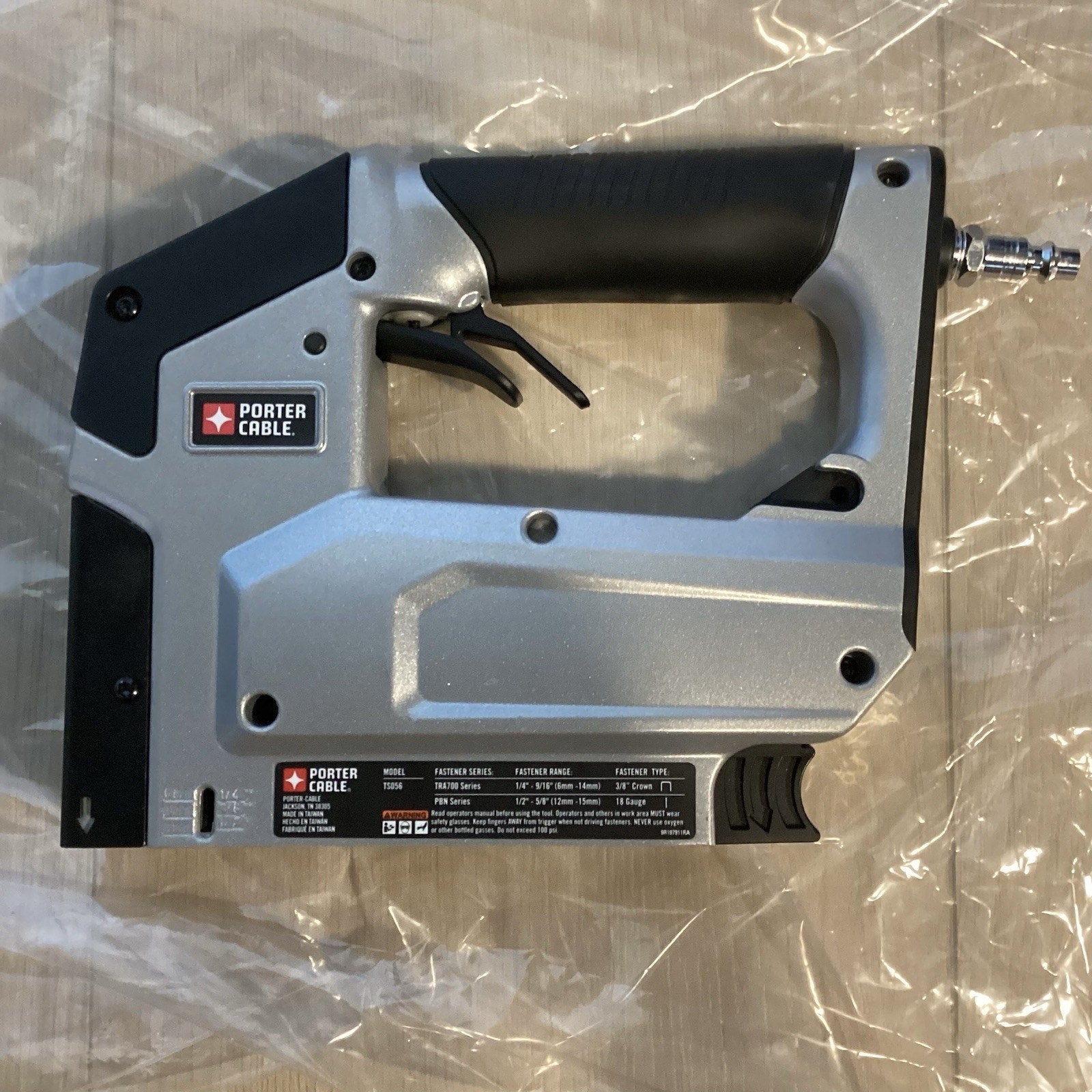 Porter Cable TS056 Crown Staple Gun Stapler Heavy Duty Pneumatic, 18 Gauge, 3/8"