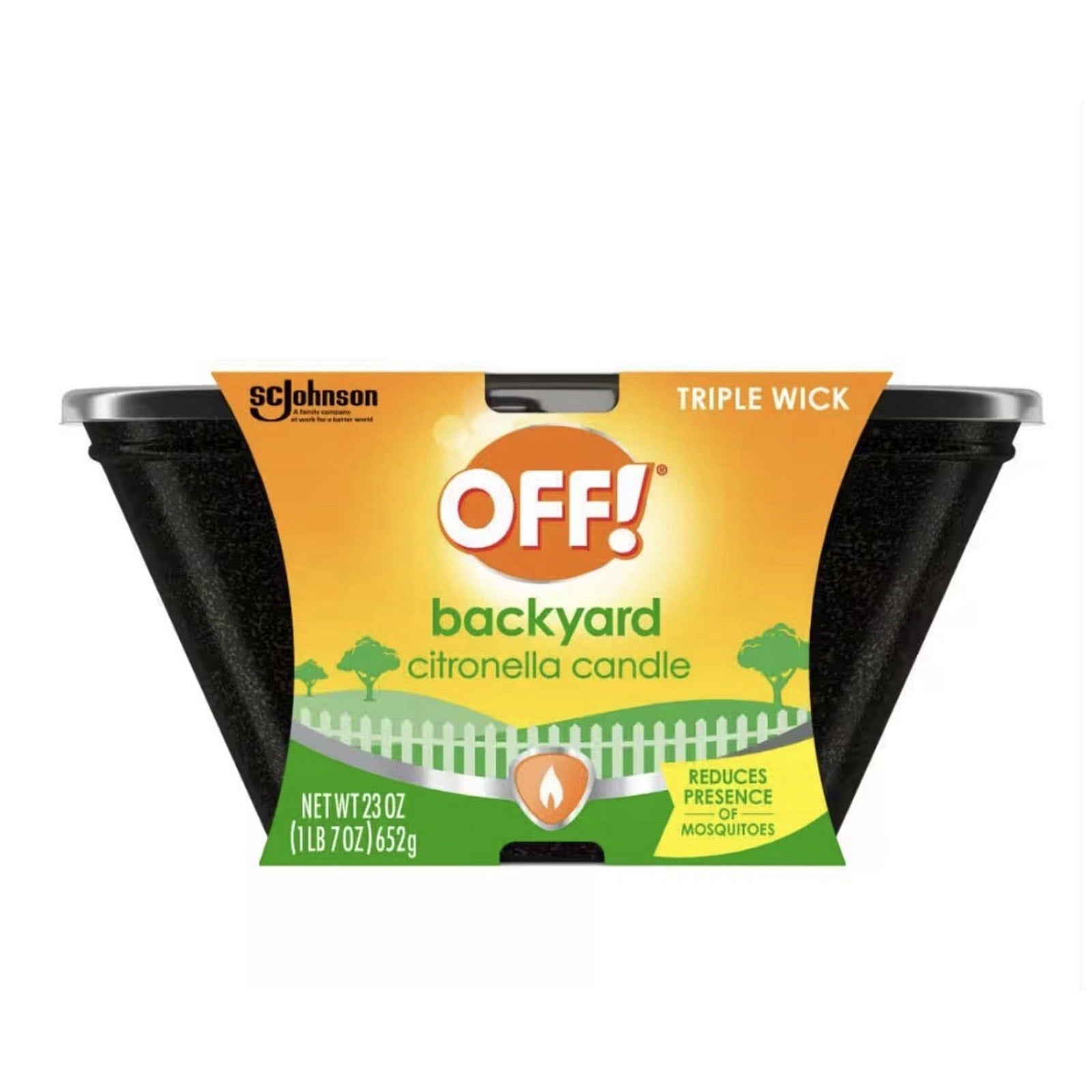 OFF! Backyard Triple Wick Citronella Scented Candle Tin Bucket 23oz New