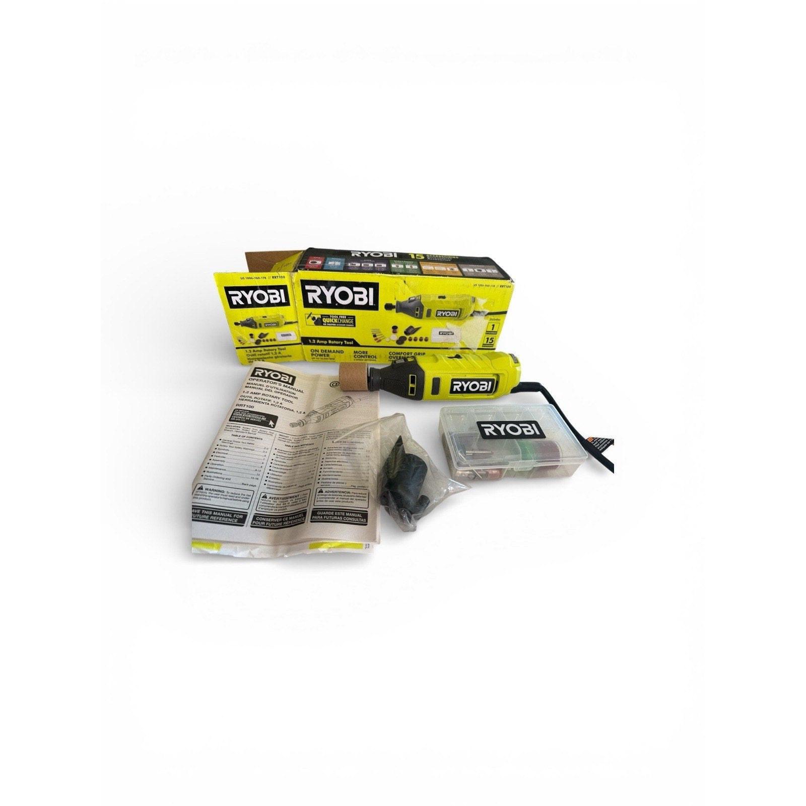 Ryobi RRT100 35000 RPM Rotary Tool Kit - Yellow