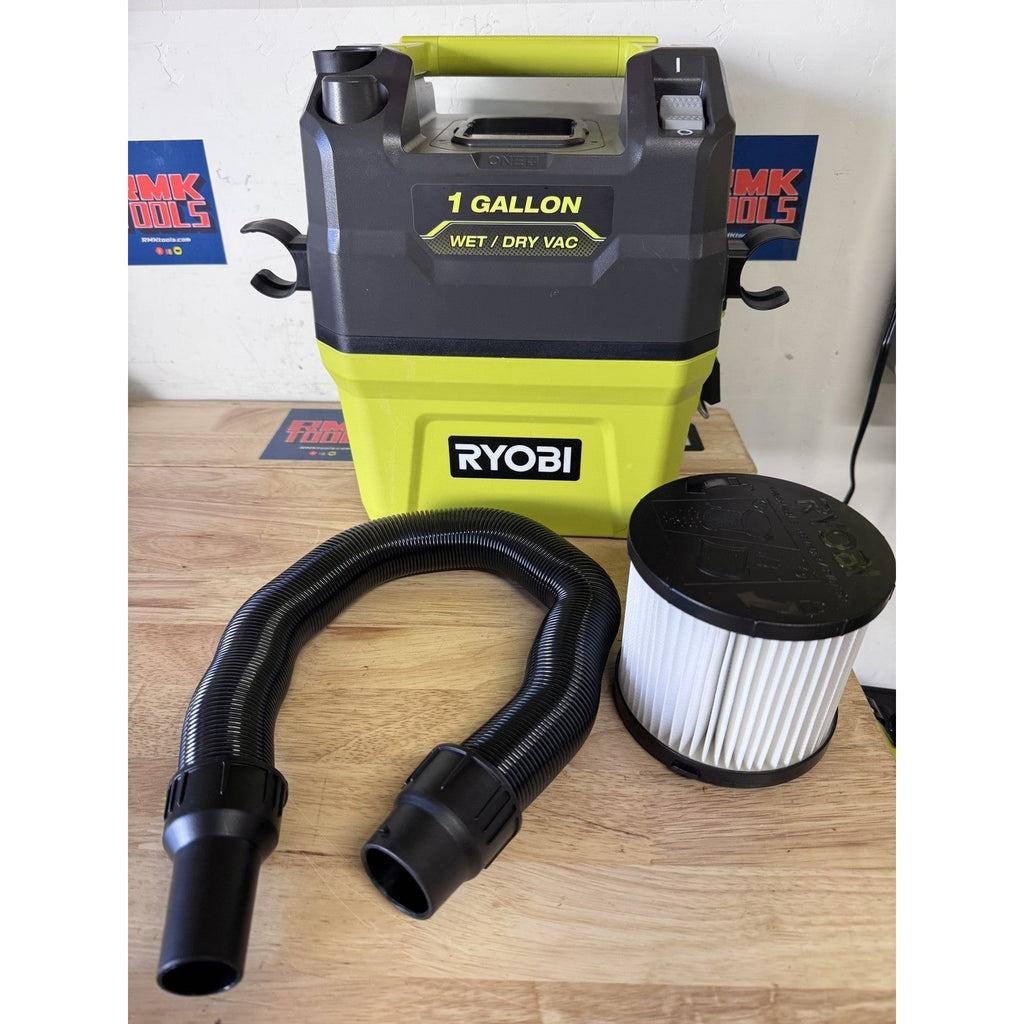 Ryobi PCL733B 18V ONE+ 1 Gallon Wet/Dry Vacuum Tool Only Hose Filter Box