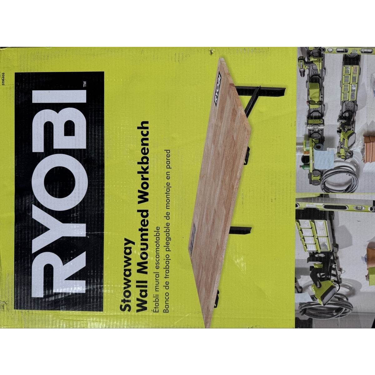 RYOBI Stowaway Wall Mounted Folding Workbench Table STM408 NEW