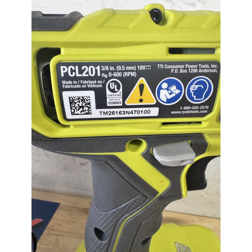 Ryobi PCL201 18V ONE+ 3/8 in Drill Driver Kit 2.0 Ah Battery Charger Open Box