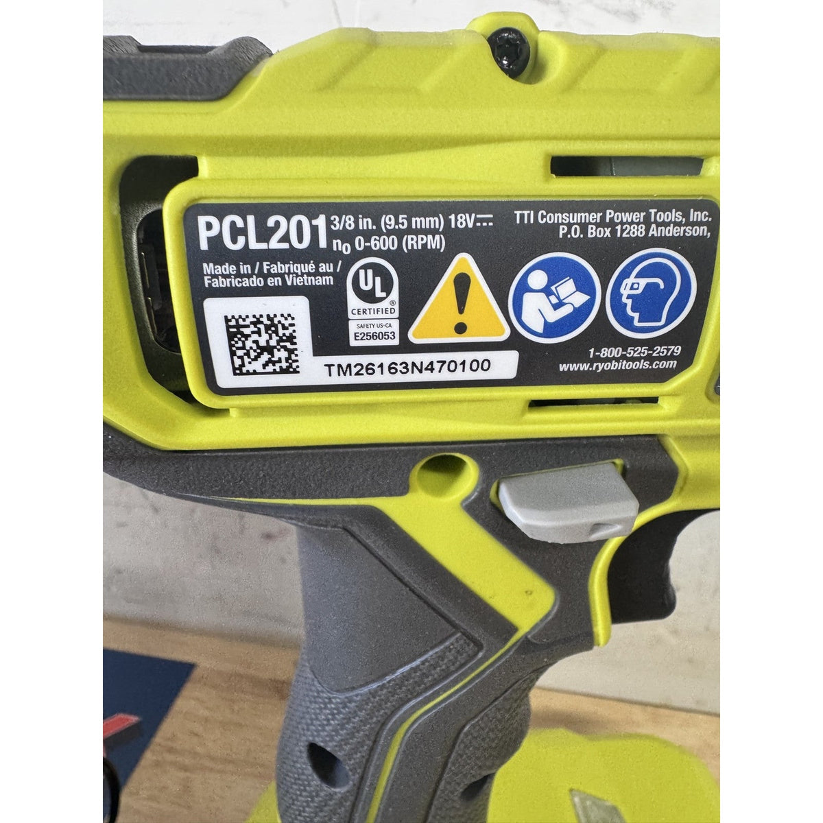 Ryobi PCL201 18V ONE+ 3/8 in Drill Driver Kit 2.0 Ah Battery Charger Open Box