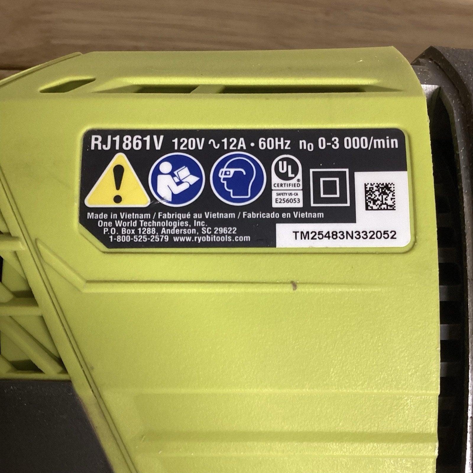 Ryobi RJ186V Reciprocating Saw