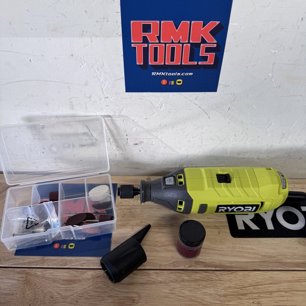 Ryobi RRT100 CORDED Rotary Tool Kit 1.2 Amp 15 Accessories Case Lightly Used