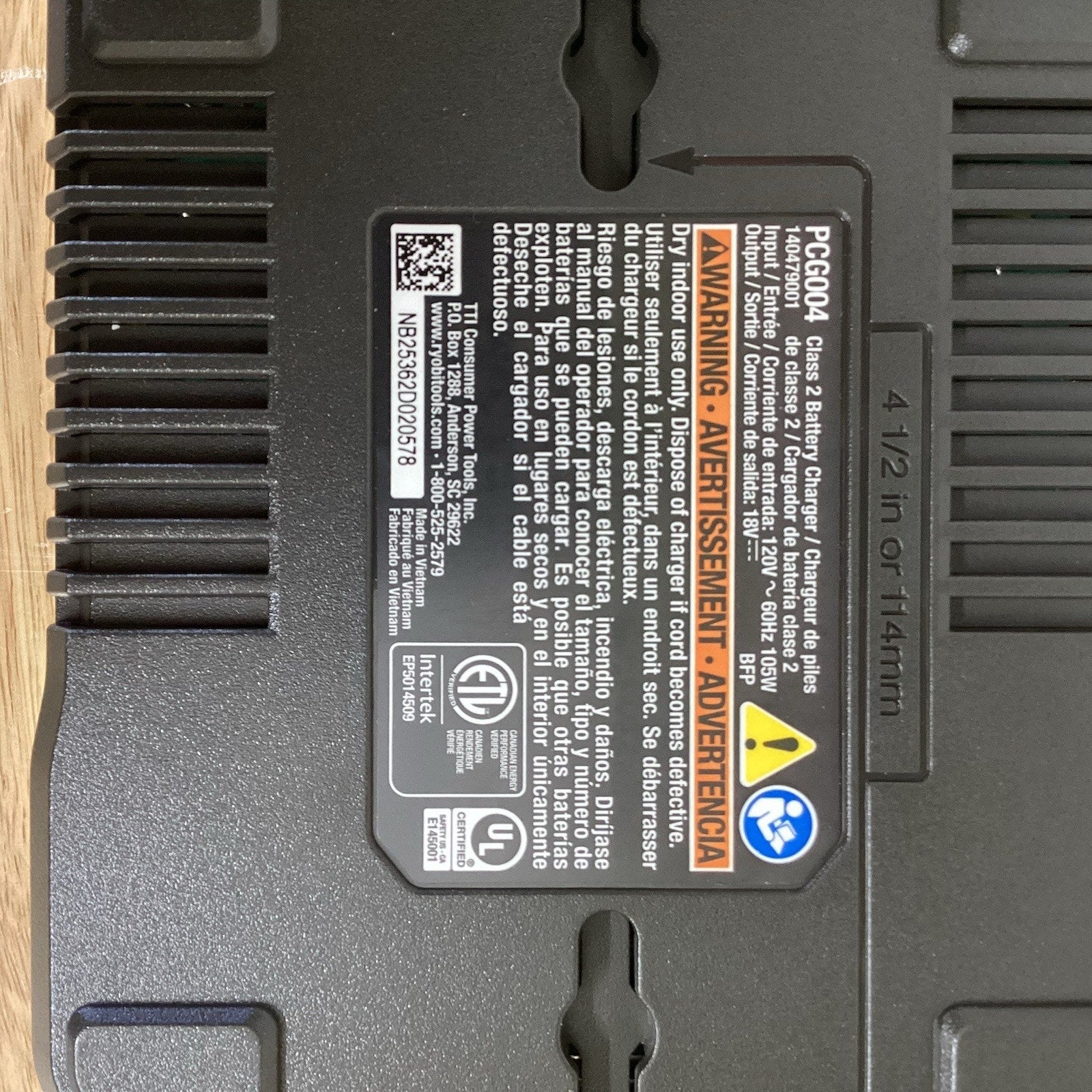 RYOBI ONE+ 18V Fast Charger PCG004 (Tool Only)