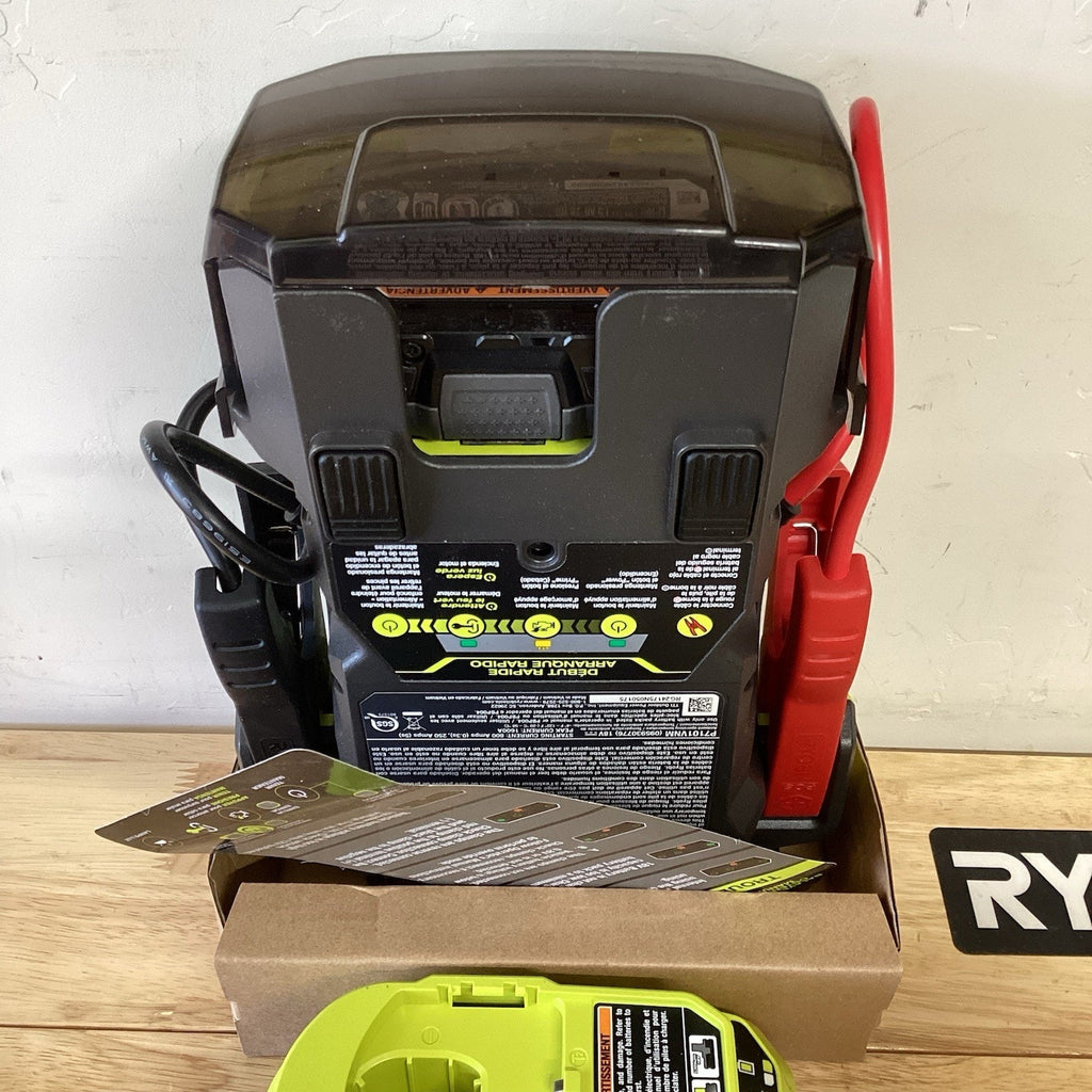 RYOBI ONE+ 18V Cordless 1600A Jump Starter with 2.0 Ah Battery and Charger P7110