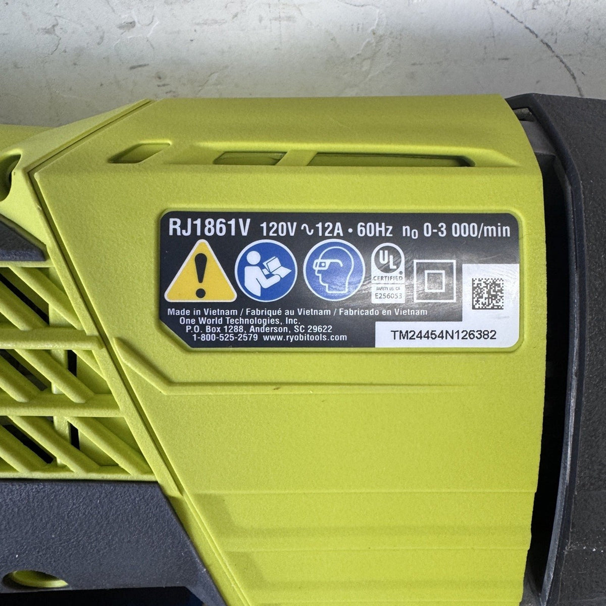Ryobi RJ1861V CORDED 12 Amp Reciprocating Saw Variable Speed Open Box