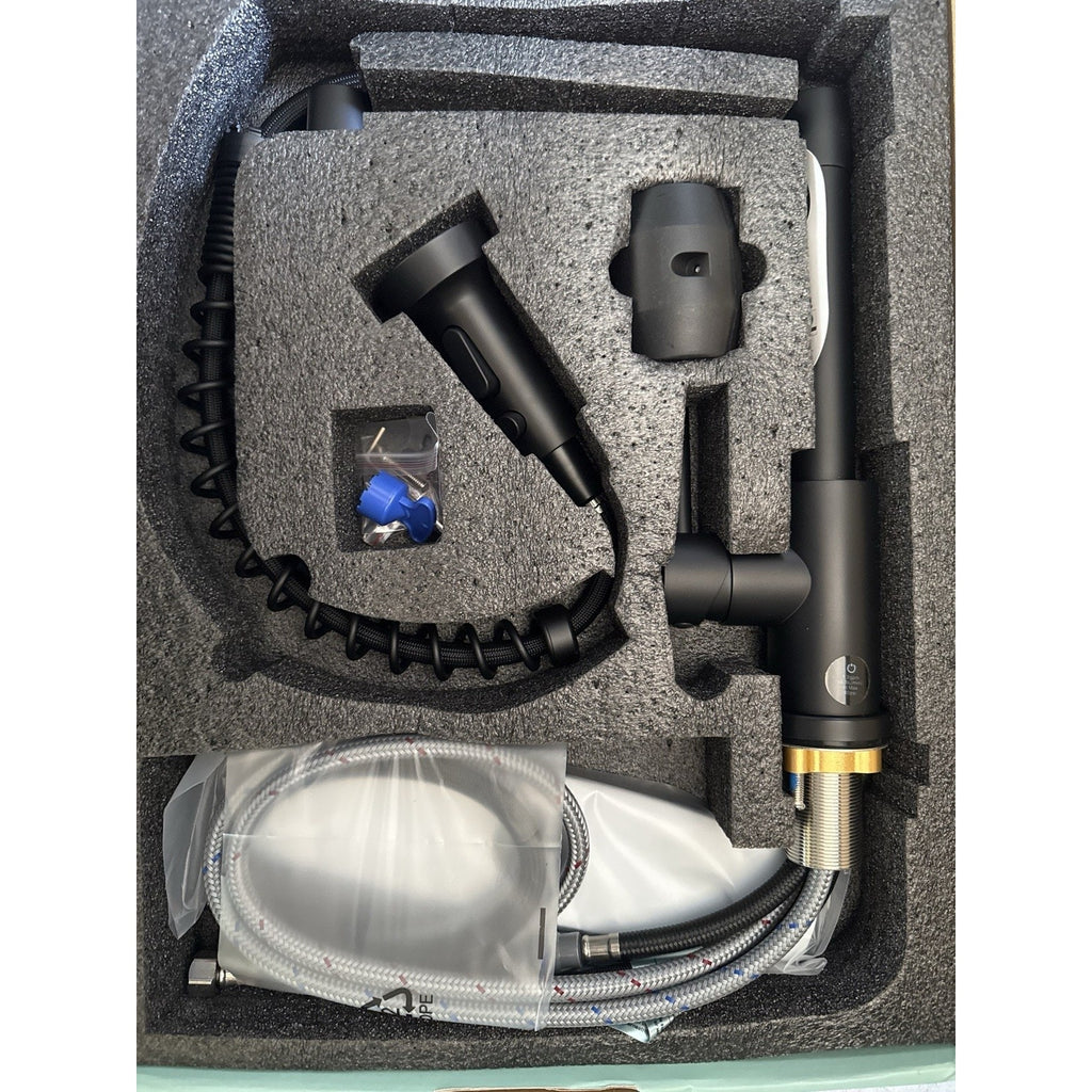 FORIOUS Pull-Down Kitchen Faucet Matte Black Single Handle HSL9008 - Open Box