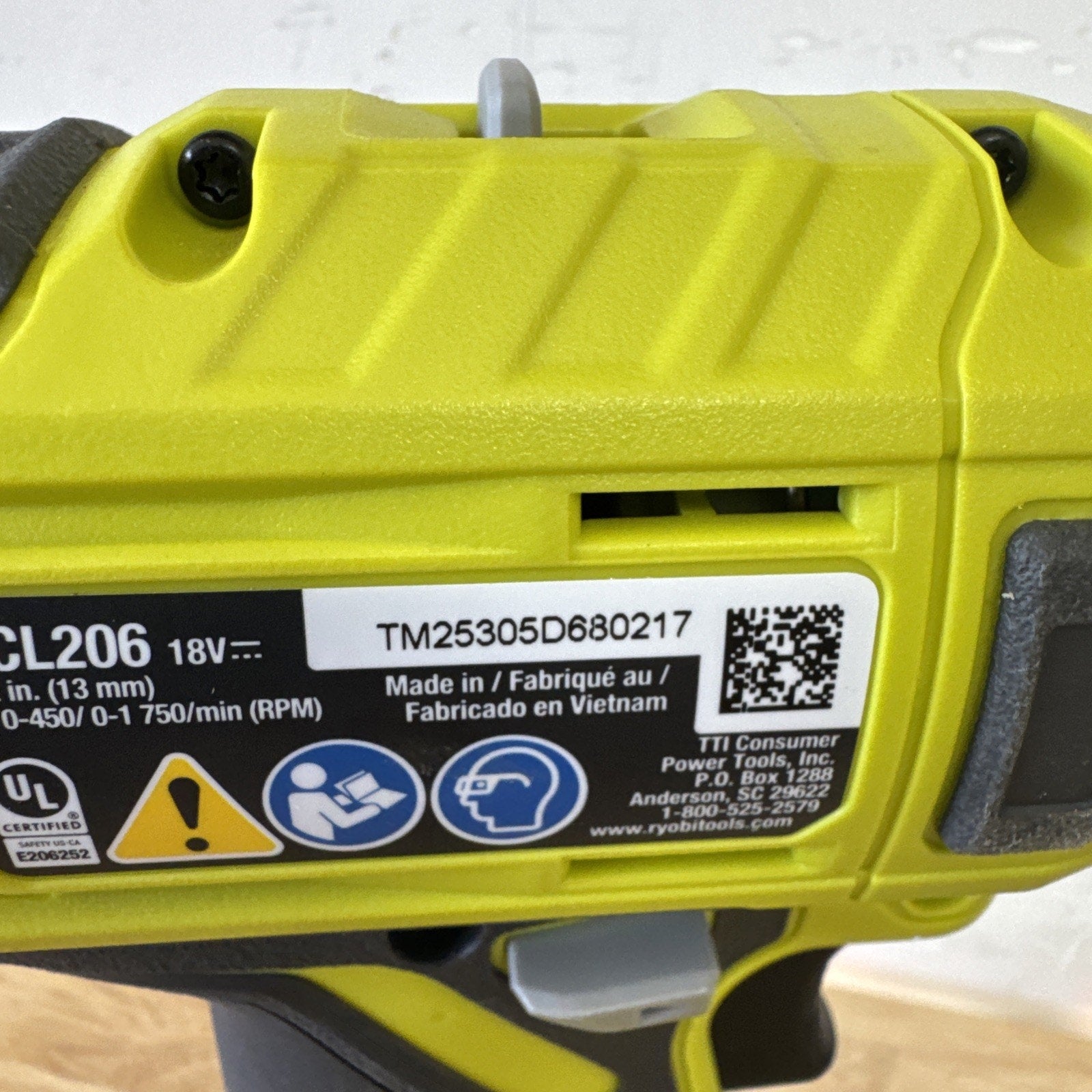 Ryobi PCL206 One 18v Cordless 1/2 In. Drill Driver TOOL ONLY