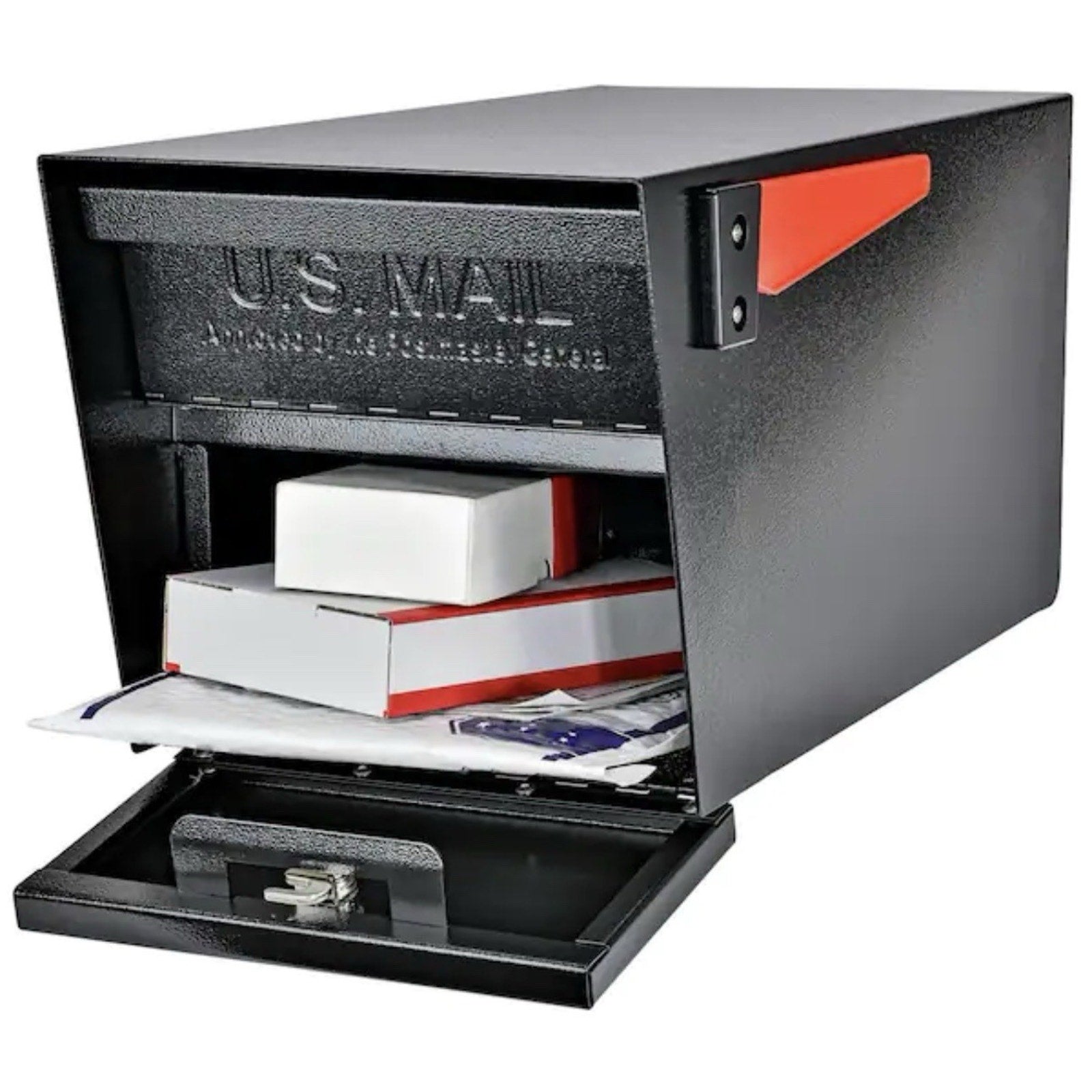 Mail Boss 7506 Mail Manager Curbside Locking Security Mailbox - Black
