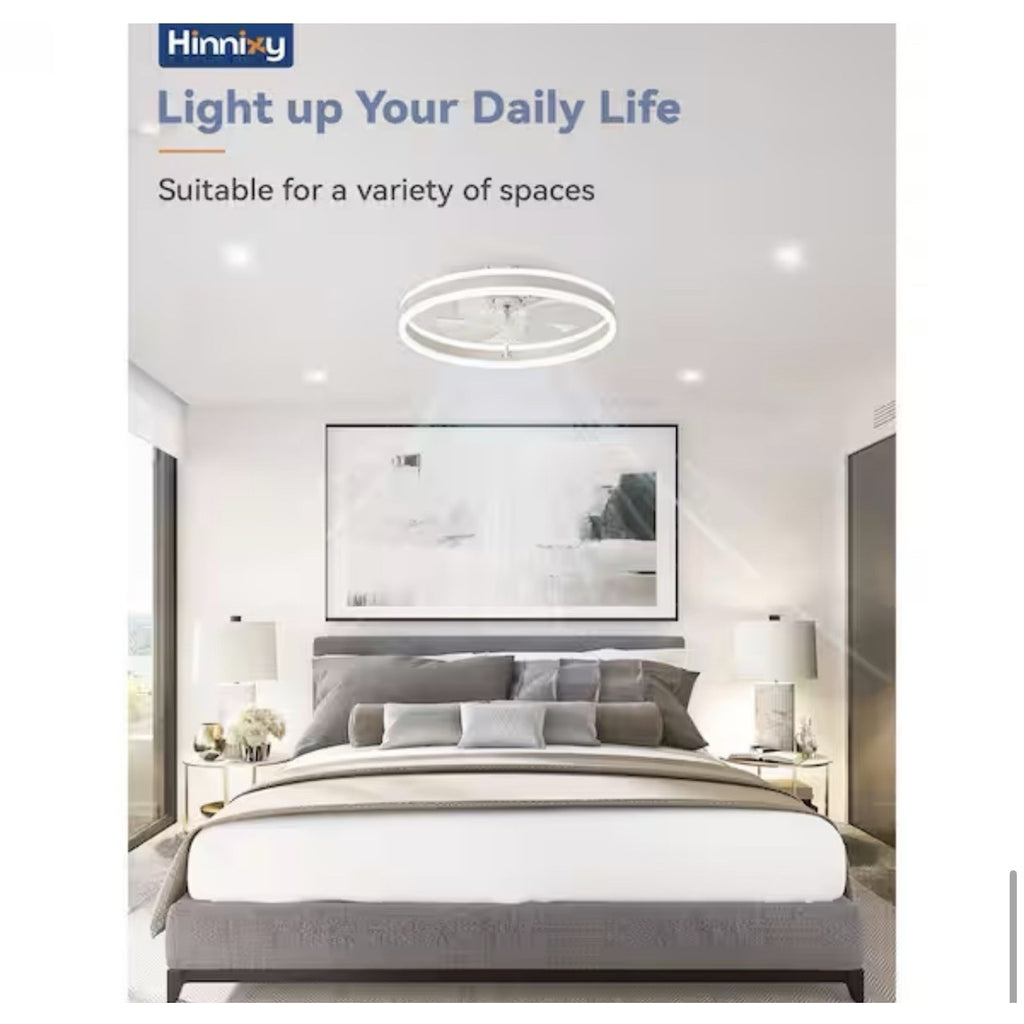 HINNIXY 20 in. Smart Indoor Matte White Fan