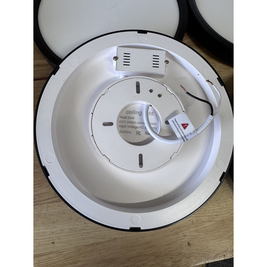 Lot of 6: 9in Ultra Slim LED Flush Mount Ceiling Lights Black OB