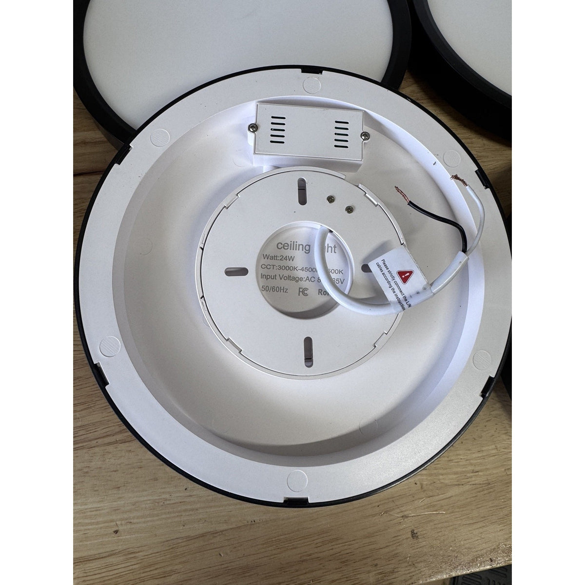 Lot of 6: 9in Ultra Slim LED Flush Mount Ceiling Lights Black OB