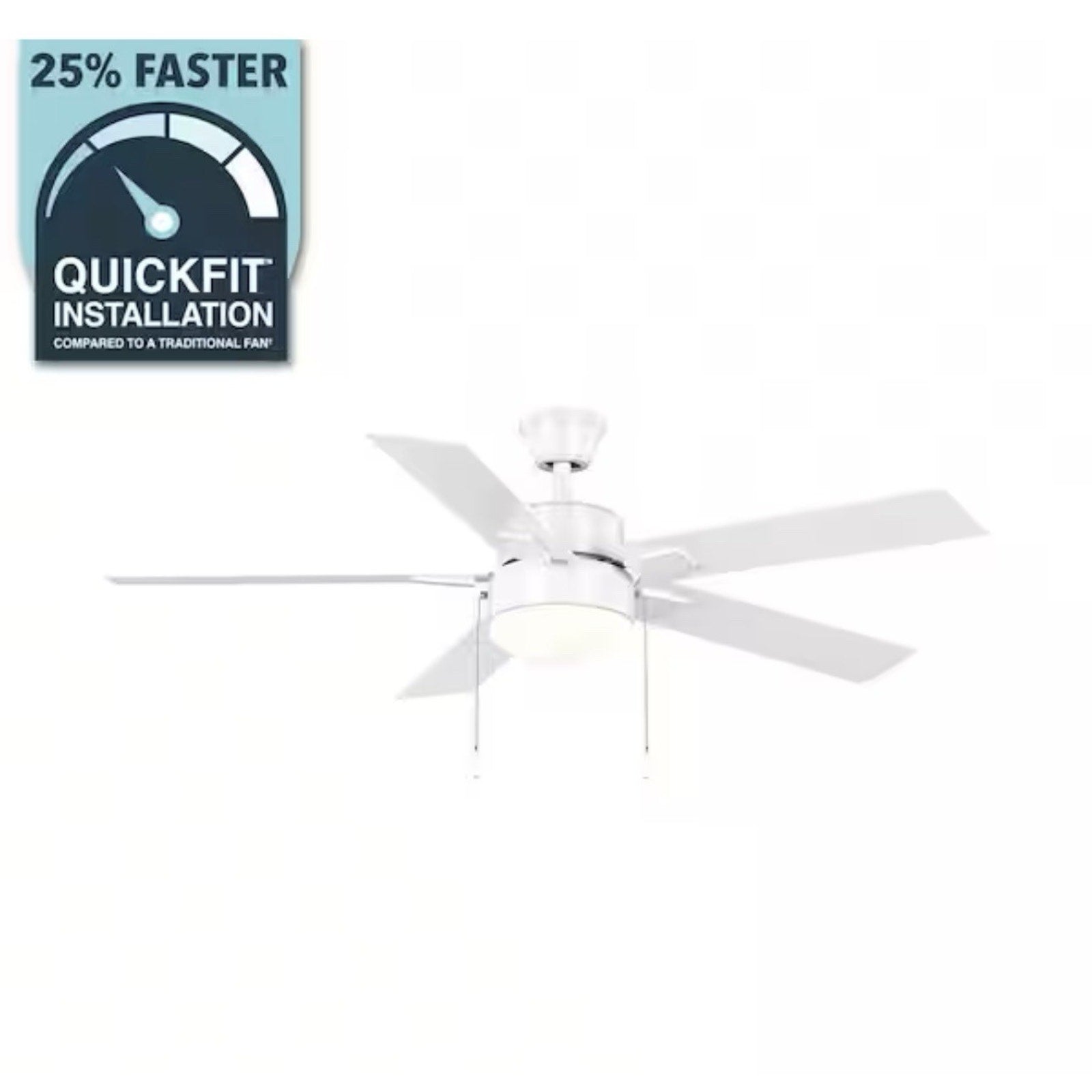 Hampton Bay 52 in Corwin Indoor/Outdoor Matte White LED Ceiling Fan w/ Light Kit