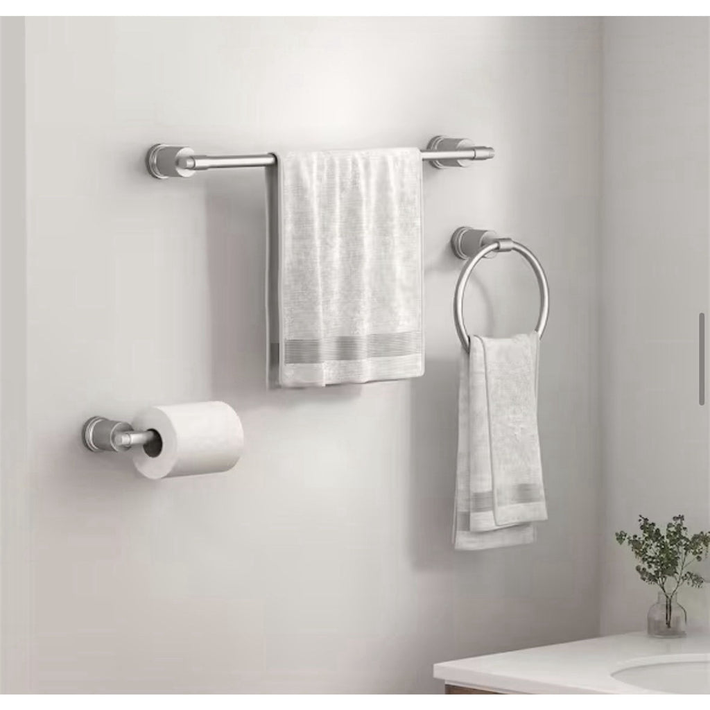 FORIOUS Bathroom Accessories Set 3-pack Towel Ring Towel Bar Toilet Paper Holder