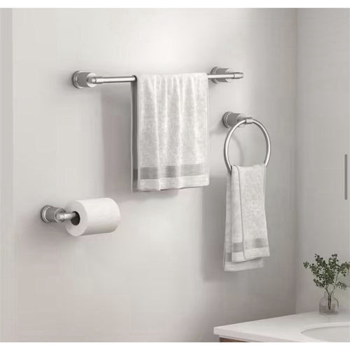FORIOUS Bathroom Accessories Set 3-pack Towel Ring Towel Bar Toilet Paper Holder