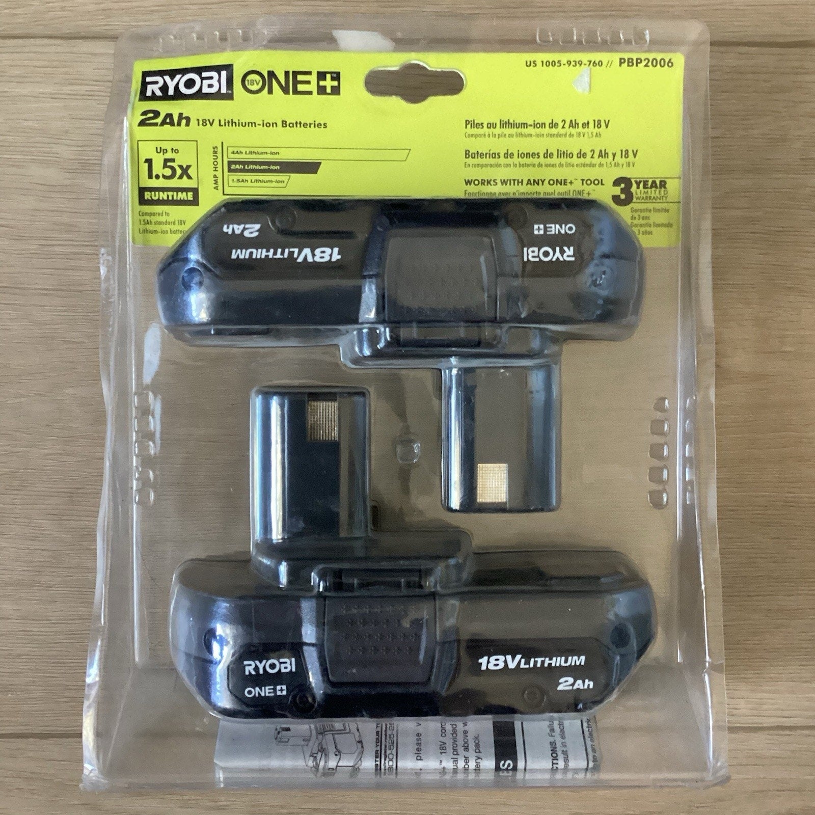 Ryobi One PBP2006 2 Ah 18v Compact Lithium-ion Battery 2 - piece