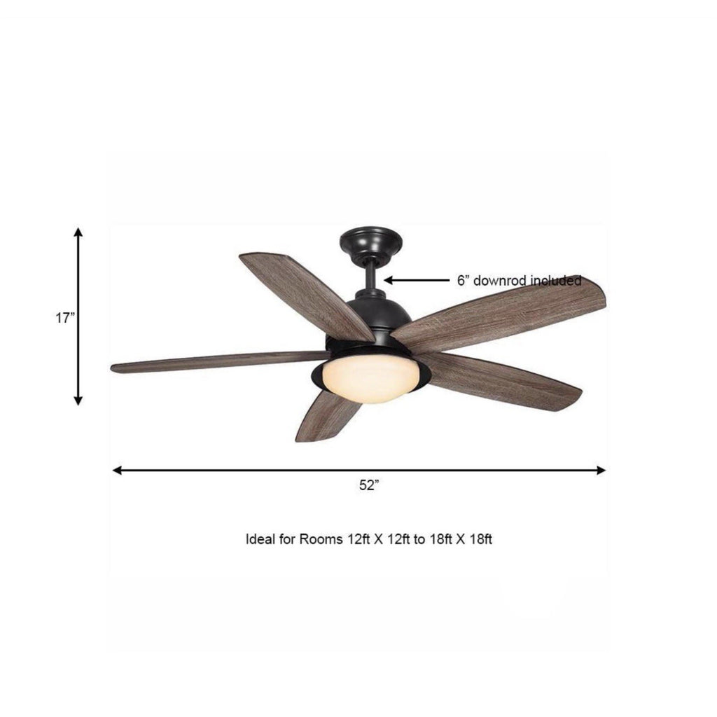 Home Decorators Collection Ackerly 52" LED Natural Iron Ceiling Fan (56014)