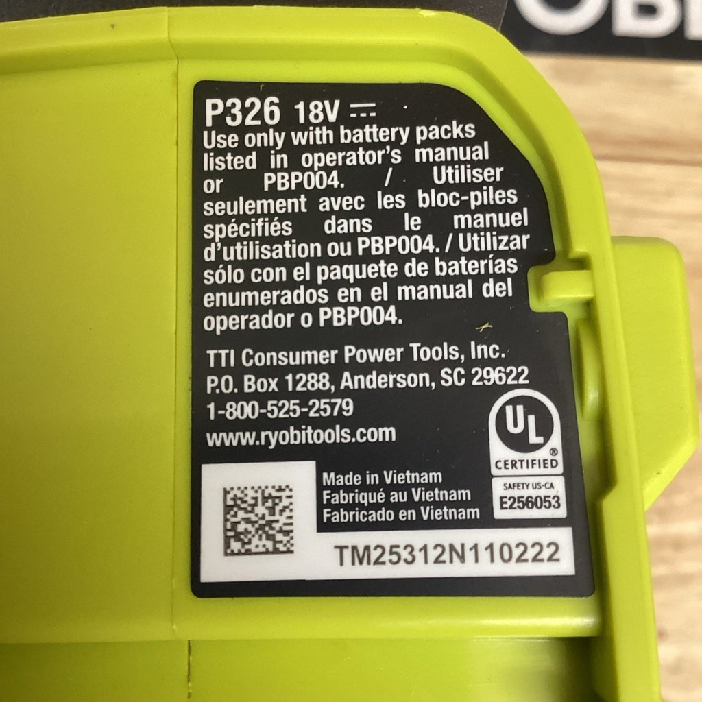 Ryobi P326 18V ONE+ AirStrike 16GA Finish Nailer Tool Only - Open Box