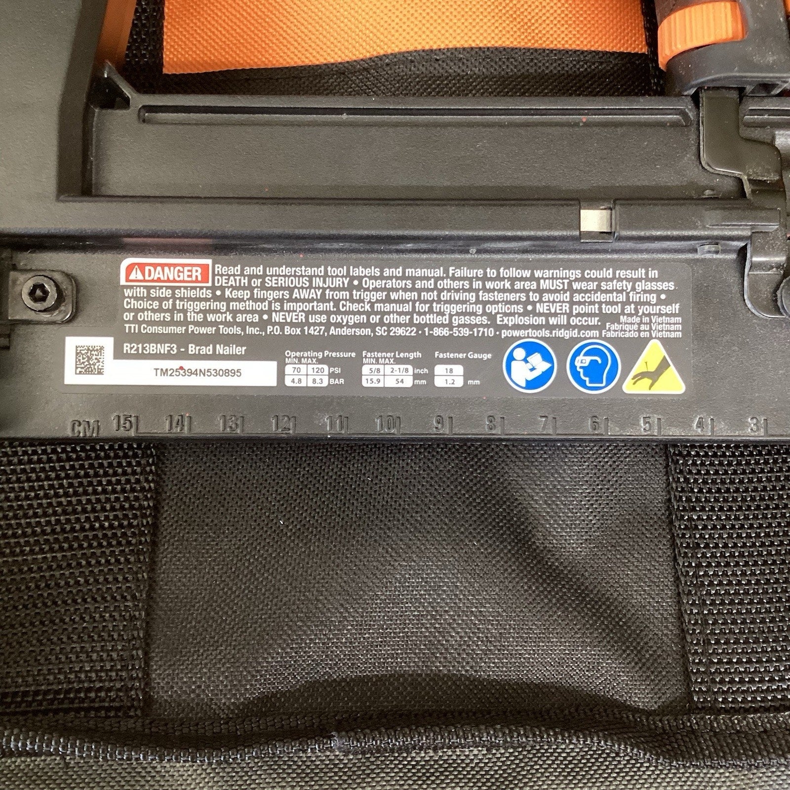 RIDGID R213BNF Brad Nail Gun