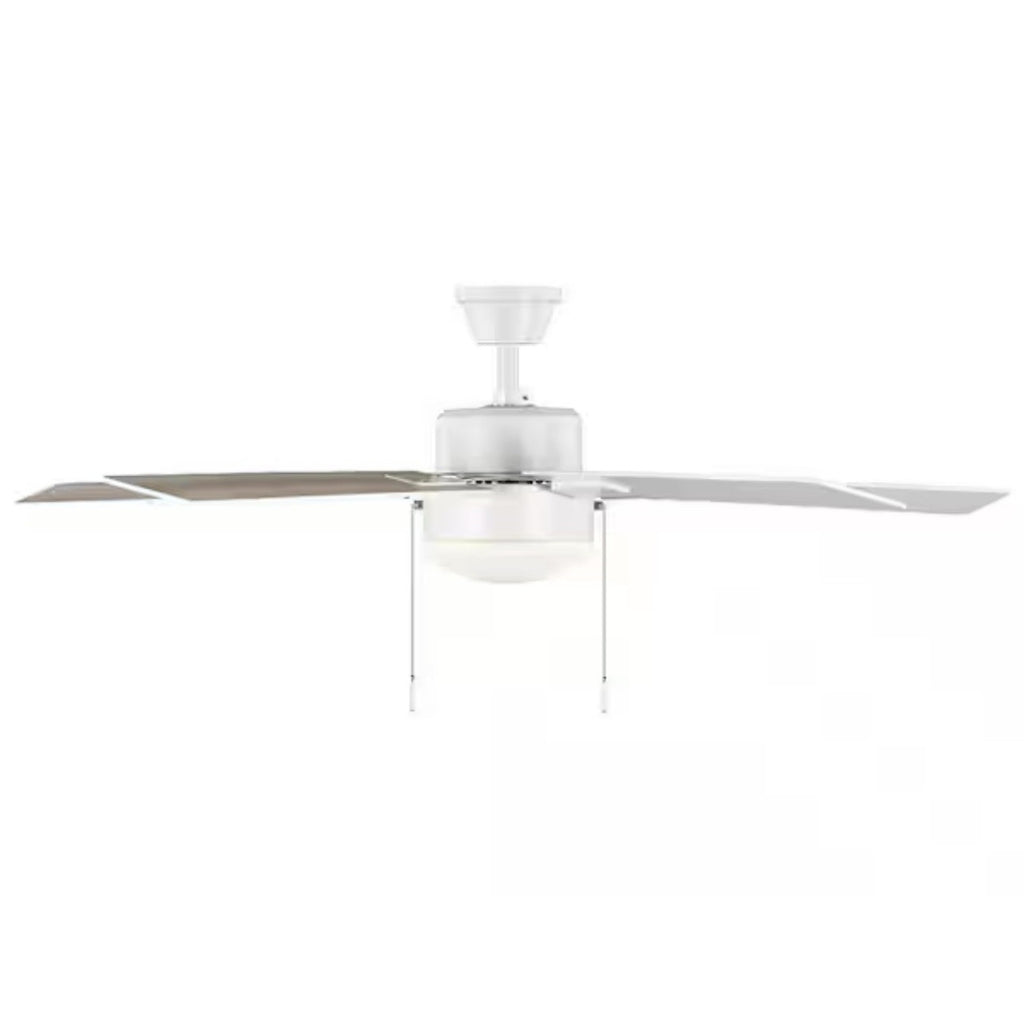 Hampton Bay 52 in Corwin Indoor/Outdoor Matte White LED Ceiling Fan w/ Light Kit
